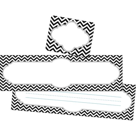 Barker Creek Chevron Black Tie Affair Name tag & Name Plate Set, 81/Set 3984